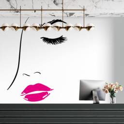 Woman Face Lashes Wall Decal Beauty Salon Decor 2890 - thumbnail 2
