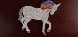 Hand-Cut Glass Mosaic Unicorn Wall Decor - Rainbow Fantasy Art - thumbnail 1