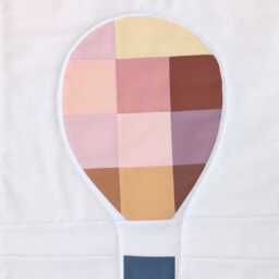 Hot Air Balloon Wall Hanging Quilted Colorful Patchwork Textile Art - thumbnail 3