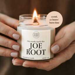 Joe Root Candle, Cricket Gifts For Men, Funny Candles, Luxury Soy Wax - thumbnail 2