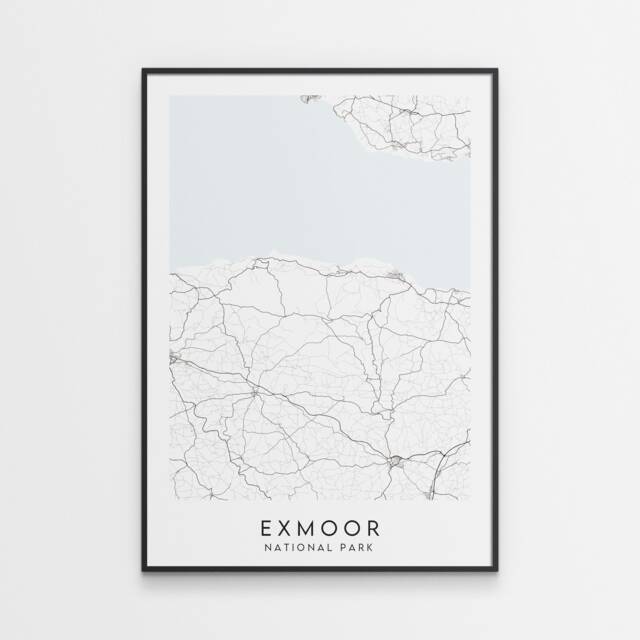 Exmoor Map Print - Minimal National Park Poster Art - image 1