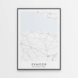 Exmoor Map Print - Minimal National Park Poster Art - thumbnail 1