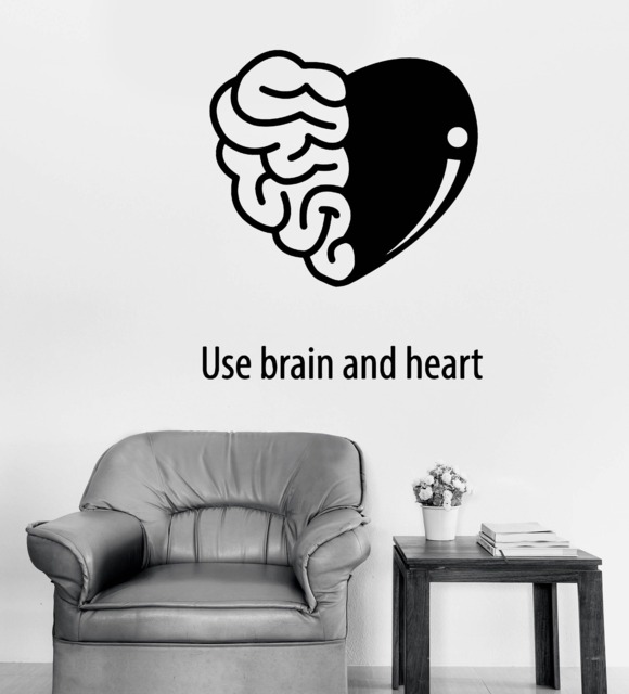Wall Vinyl Decal Quote Use Brain & Heart Cool Decor For Clinic - #2494Dn - image 1