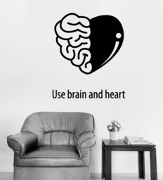 Wall Vinyl Decal Quote Use Brain & Heart Cool Decor For Clinic - #2494Dn - thumbnail 1