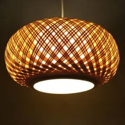 Bamboo Pendant Light Natural Woven Lampshade - thumbnail 2