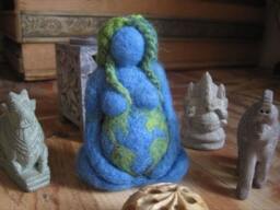 Needle Felted, Mother Earth, Blue Goddess, Original Design By Borbala Arvai, Made To Order