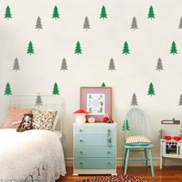 Pine Tree Wall Decals Forest Nursery Decor - Removable Vinyl - thumbnail 2