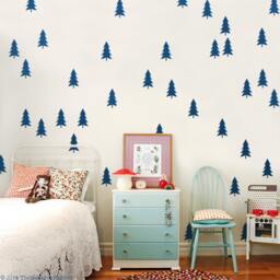 Pine Tree Wall Decals Forest Nursery Decor - Removable Vinyl