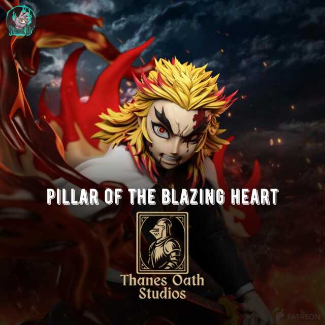 Pillar Of The Blazing Heart - Flame Swordsman Demon Hunter Inferno Anime Ky??jur?? Rengoku Resin Figure 16K - image 1