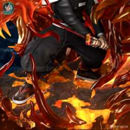 Pillar Of The Blazing Heart - Flame Swordsman Demon Hunter Inferno Anime Ky??jur?? Rengoku Resin Figure 16K - thumbnail 4