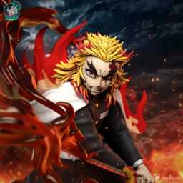 Pillar Of The Blazing Heart - Flame Swordsman Demon Hunter Inferno Anime Ky??jur?? Rengoku Resin Figure 16K - thumbnail 3