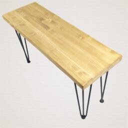 Wooden Bench With Industrial Hairpin Legs - thumbnail 3