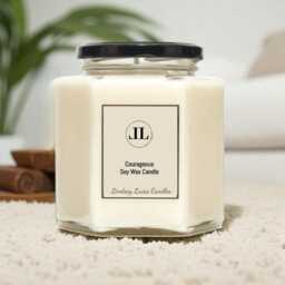 Courageous Scented Candle, Soy Wax Fresh Woody Masculine Type, Scent For Him - thumbnail 3