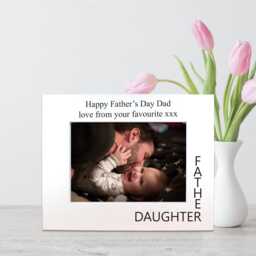 Personalised Father & Daughter White Oak Finished Photo Frame, 6x4, 7x5, 8x6, Portrait Landscape, Father's Day - thumbnail 3