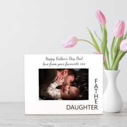 Personalised Father & Daughter White Oak Finished Photo Frame, 6x4, 7x5, 8x6, Portrait Landscape, Father's Day