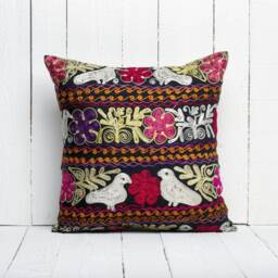"Set Of 3 Pcs, Suzani Pillow Cover, Uzbek Pillow, 16.93"" X 21.85" - thumbnail 3