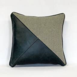 The Leather & Wool Cushion - thumbnail 3