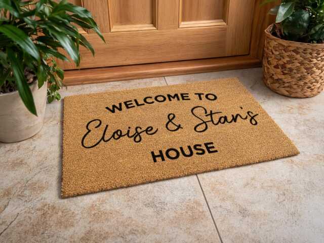 Eloise & Stan's First Home - Custom Welcome Mat Personalized Moving Gift - image 1