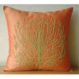 "Handmade Tree Throw Pillow Cover 16""x16" - thumbnail 3