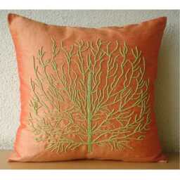 "Handmade Tree Throw Pillow Cover 16""x16" - thumbnail 3