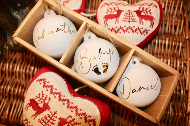 Personalised Christmas Bauble, Luxury Bauble, Personalised Ceramic Christmas Decoration, Tree - image 1