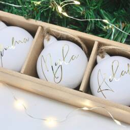 Personalised Christmas Bauble, Luxury Bauble, Personalised Ceramic Christmas Decoration, Tree - thumbnail 3