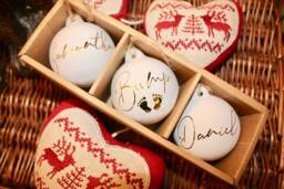 Personalised Christmas Bauble, Luxury Bauble, Personalised Ceramic Christmas Decoration, Tree - thumbnail 1
