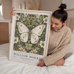 William Morris Print, Art, Exhibition Poster, Butterfly Gifts, Decor, Art Wall - thumbnail 2