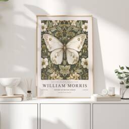 William Morris Print, Art, Exhibition Poster, Butterfly Gifts, Decor, Art Wall - thumbnail 1