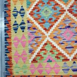 Tribal Rug, Handmade Artisan Afghan Turkish Scandinavian Navajo Bohemian Flatweave Wool Kilim Rug 149x105 cm - thumbnail 4