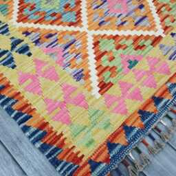 Tribal Rug, Handmade Artisan Afghan Turkish Scandinavian Navajo Bohemian Flatweave Wool Kilim Rug 149x105 cm - thumbnail 2