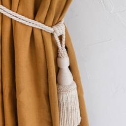 Curtain Tie Back, Tassel Tiebacks, Luxurious Ivory Tie-Back With Tassels, Boho Style Tieback, Cream Holdbacks Macrame - thumbnail 4