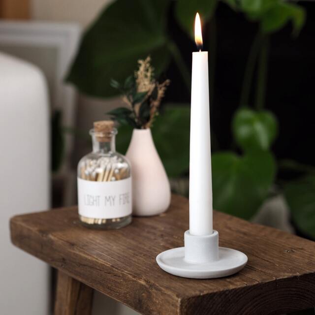 Concrete Tapered Candle Stick Holder - Handmade Minimalist Candleholder Modern Decor - image 1