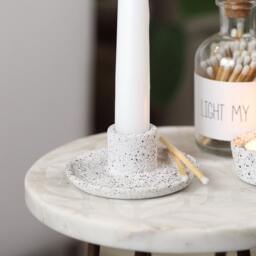 Concrete Tapered Candle Stick Holder - Handmade Minimalist Candleholder Modern Decor - thumbnail 2