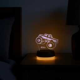 Custom Monster Truck Led Lamp - Personalised Night Light With 16 Colours & Remote Control, Ideal For Kids Gift Or Bedroom Decor - thumbnail 3