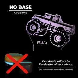 Custom Monster Truck Led Lamp - Personalised Night Light With 16 Colours & Remote Control, Ideal For Kids Gift Or Bedroom Decor - thumbnail 4