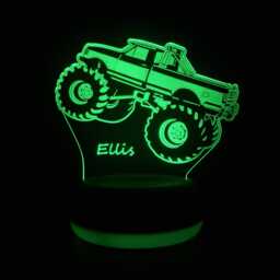 Custom Monster Truck Led Lamp - Personalised Night Light With 16 Colours & Remote Control, Ideal For Kids Gift Or Bedroom Decor - thumbnail 1