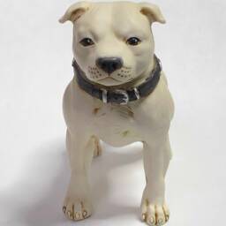 Neil Eyre Artist Eyredesigns Staffordshire Bull Terrier Sbt Knot Show Collar K9 Canine Dog White Figurine Usa Made Signed & Numbered - thumbnail 3
