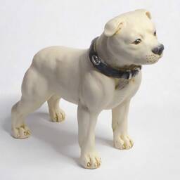 Neil Eyre Artist Eyredesigns Staffordshire Bull Terrier Sbt Knot Show Collar K9 Canine Dog White Figurine Usa Made Signed & Numbered - thumbnail 4