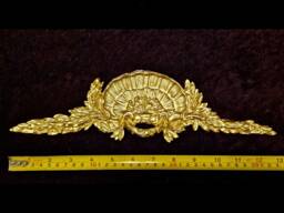 Large Ornate Applique Gilt White French Style Decorative Wall Furniture Onlay Moulding Pediment Plastic Decoration - thumbnail 1