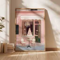 Paris Patisserie Poster Print, French Bakery Wall Art, Pink Cafe Decor, Elegant Cake Shop Illustration, Vintage Parisian Dessert Print - thumbnail 3