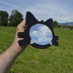 Spooky Black Cat, Gothic Mirror, Halloween Black Cat, Wall Hanging Cat Lover Gift, Head Art - thumbnail 3