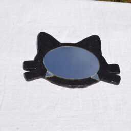 Spooky Black Cat, Gothic Mirror, Halloween Black Cat, Wall Hanging Cat Lover Gift, Head Art - thumbnail 4
