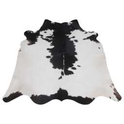 Large Black & White Cowhide Rug Modern Home Decor - 53x47 Inches - thumbnail 1