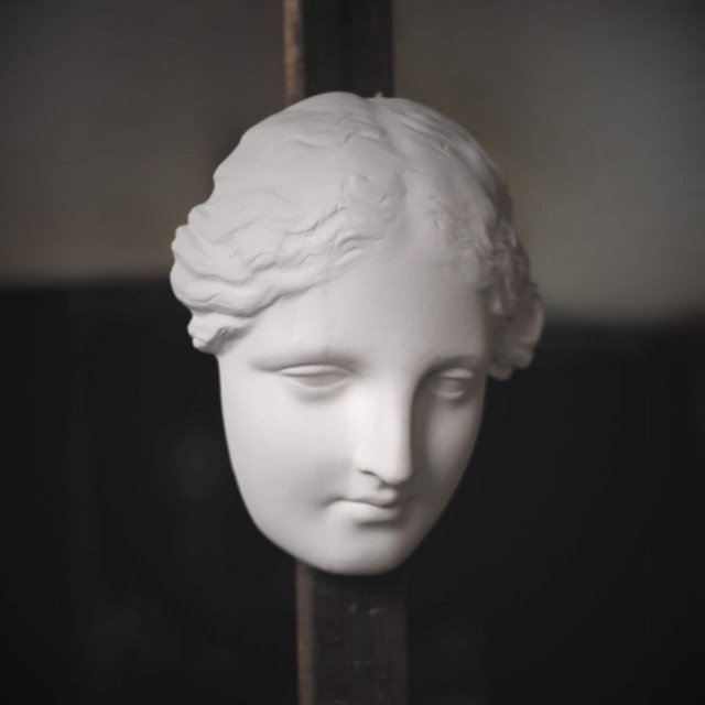 Young Woman Portrait Mask, Small Handmade Plaster Cast, Classical Wall Sculpture - image 1