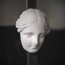Young Woman Portrait Mask, Small Handmade Plaster Cast, Classical Wall Sculpture - thumbnail 1