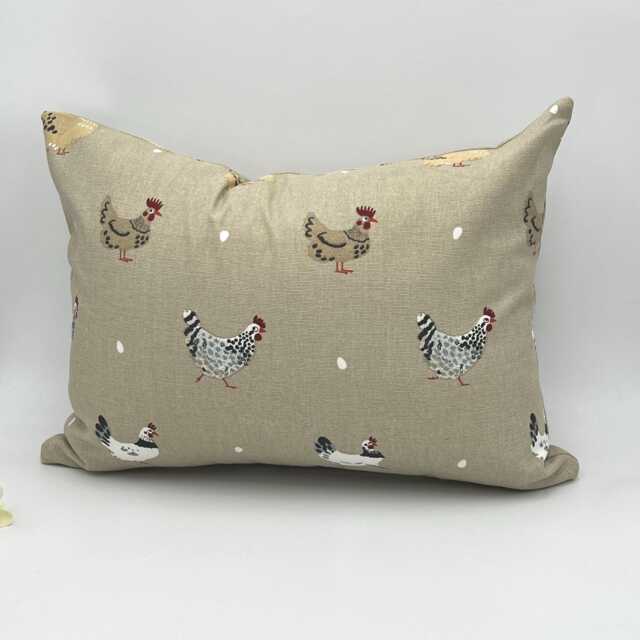 Chicken Cushion, Beige, Sophie Allport Design, Country Living Decor - image 1