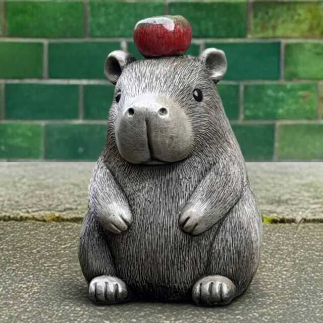 Capybara Concrete Garden Statue Adorable Cement Animal Sculpture Outdoor Wildlife Decoration Handmade Capybara Ornament Front Door Figurine - image 1
