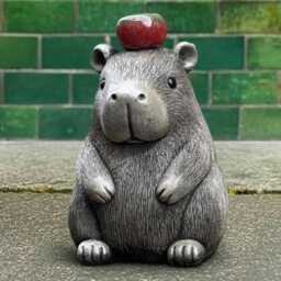 Capybara Concrete Garden Statue Adorable Cement Animal Sculpture Outdoor Wildlife Decoration Handmade Capybara Ornament Front Door Figurine - thumbnail 1