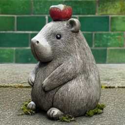 Capybara Concrete Garden Statue Adorable Cement Animal Sculpture Outdoor Wildlife Decoration Handmade Capybara Ornament Front Door Figurine - thumbnail 2